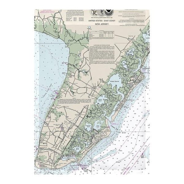 Betsy Drake Betsy Drake FL396 12.5 x 18 in. Cape May Peninsula; NJ Nautical Map Flag FL396